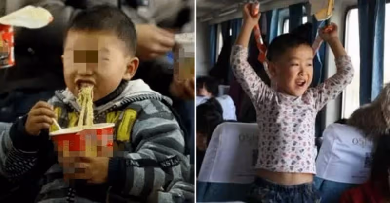兒子在區間車上吃泡麵，味道擴散被乘客罵「沒教養」爸爸回懟一句話「理性又霸氣」令其當場噤聲