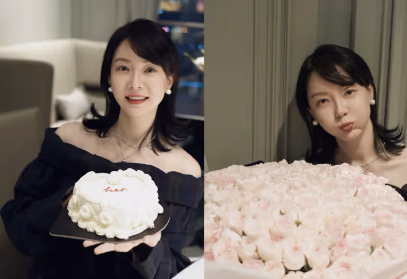 陳數生日聚餐,獲老公夾菜被摟著許願,力破婚變傳聞,網傳第三者也在