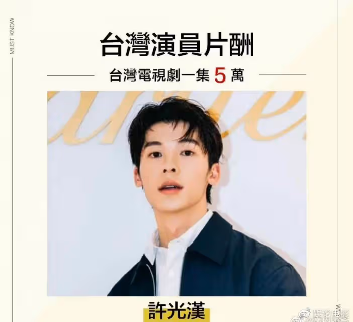 許光漢林依晨等明星片酬曝光,和內地演員無法比,市場容量不一樣