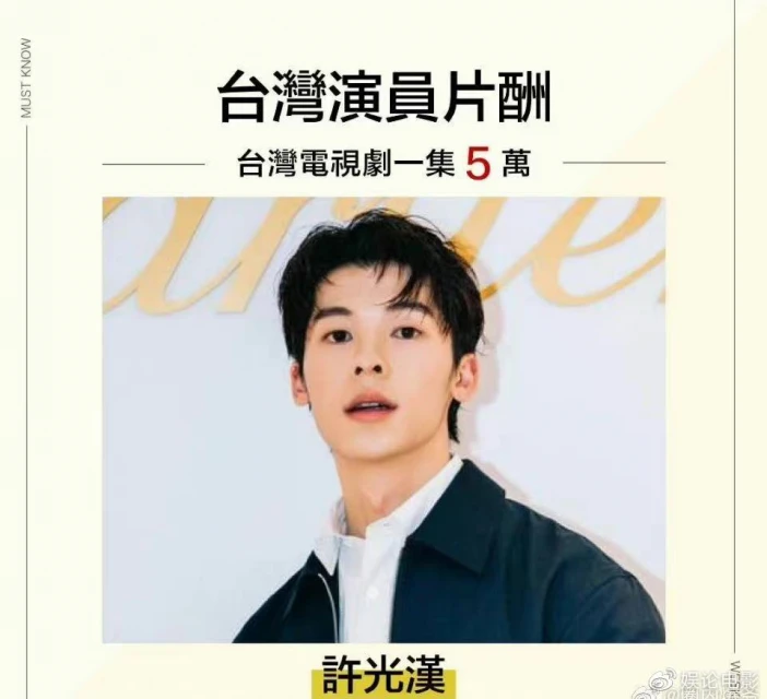 許光漢林依晨等明星片酬曝光，和內地演員無法比，市場容量不一樣