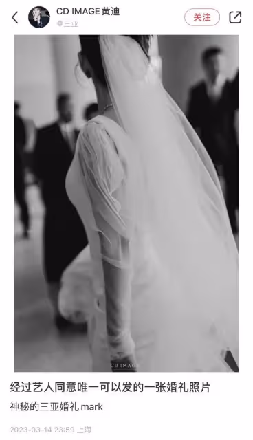 竇驍何超蓮被曝在三亞舉辦秘密婚禮,女方婚紗背影照曝光