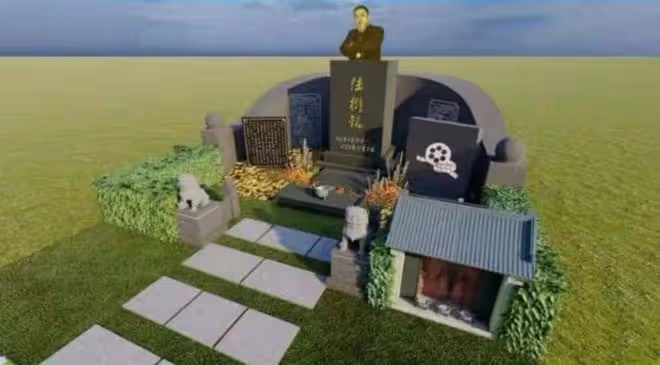 陸樹銘去世4個月終下葬，墓地莊嚴遼闊，此前遺體一直存放殯儀館