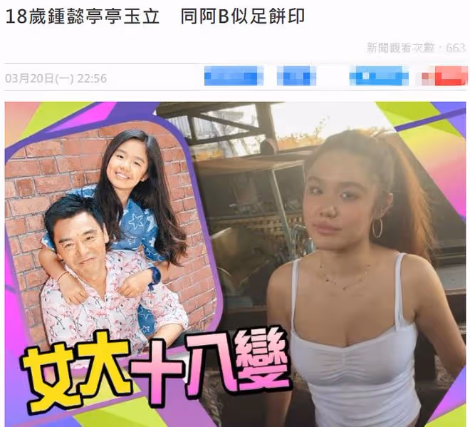 鍾鎮濤18歲女兒穿弔帶秀身材!被3所名校搶著要,疑有意進娛樂圈
