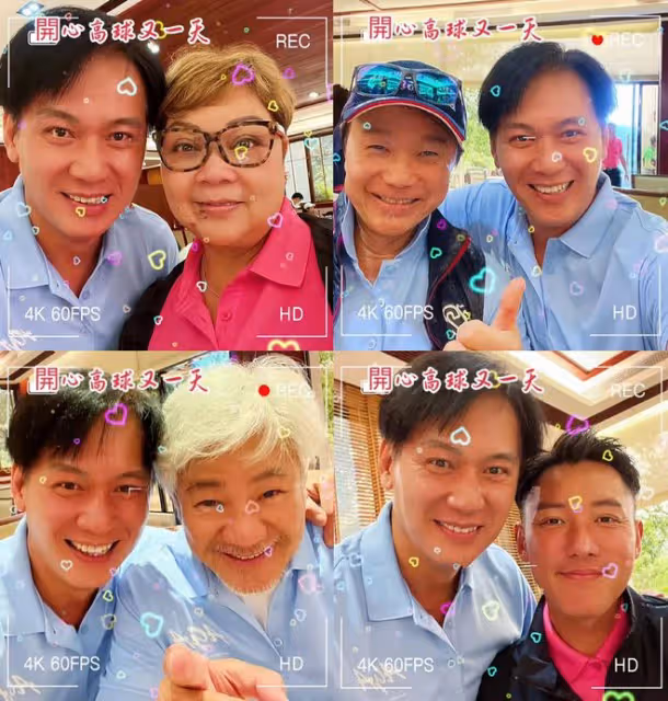 十多位港星在中山打高爾夫球，笑容燦爛心情好，吳啟華在當地買房