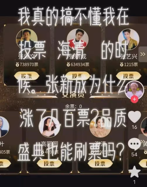 一場投票,將內娛對流量的「捧殺」展現得淋漓盡致