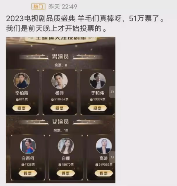 一場投票,將內娛對流量的「捧殺」展現得淋漓盡致