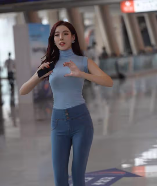 美麗健美褲美女,凸顯出苗條的身材,女人知性美