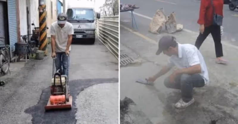 水果攤老闆「自掏腰包鋪路」數十年，只因為怕老人家跌倒！突然離開「家人翻出戶頭的錢」當場哭了