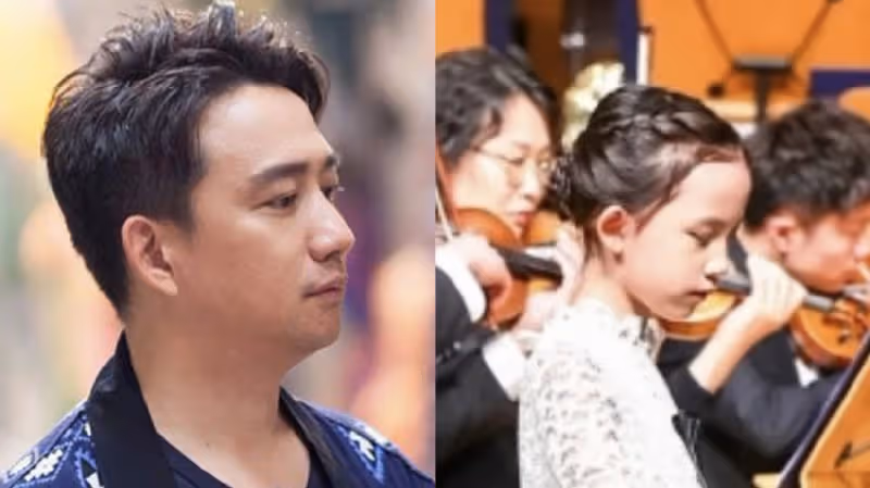 孫莉陪小女兒鋼琴演出被偶遇，妹妹獲專業樂團伴奏，氣質出眾像黃磊