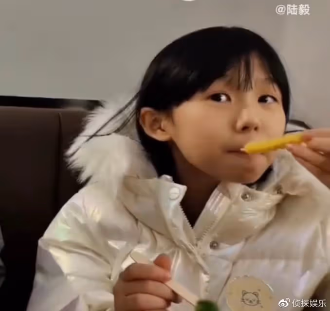 陸毅曬兩個女兒近照,貝兒和小葉子顏值變化大,一個像爸一個像媽