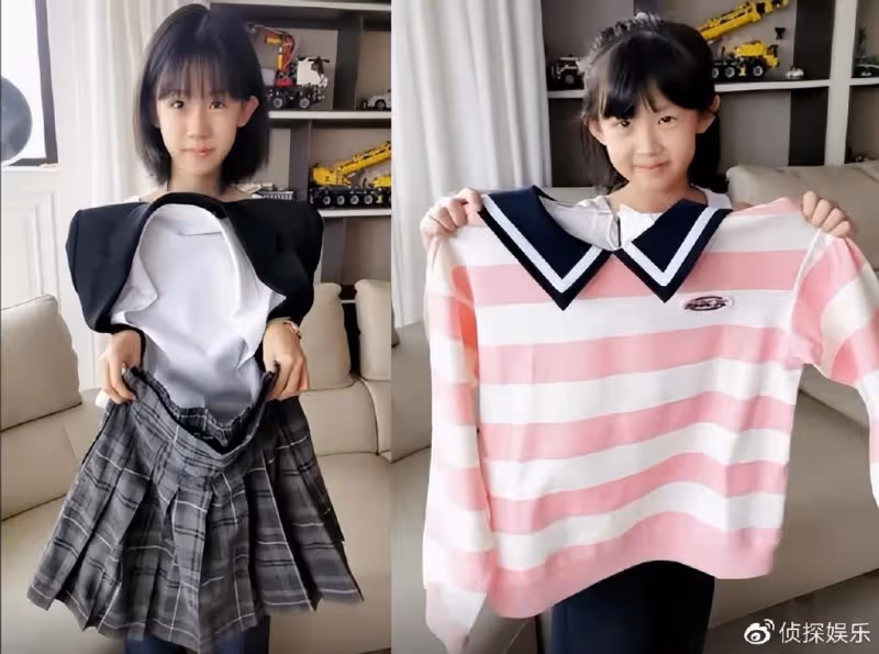 陸毅曬兩個女兒近照,貝兒和小葉子顏值變化大,一個像爸一個像媽