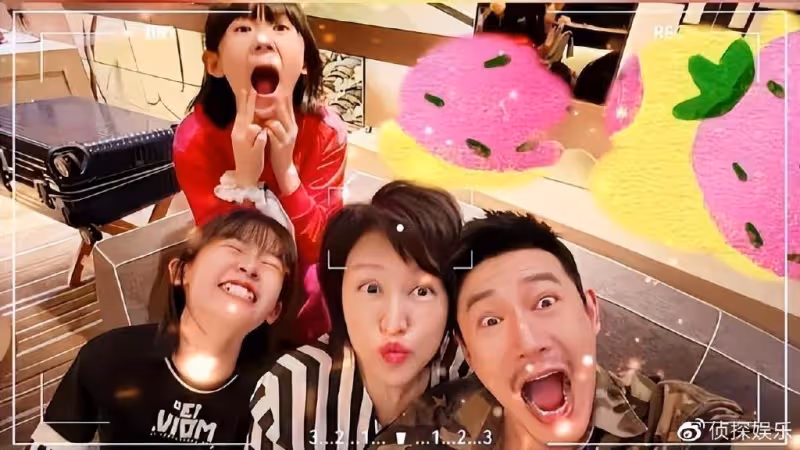 陸毅曬兩個女兒近照,貝兒和小葉子顏值變化大,一個像爸一個像媽