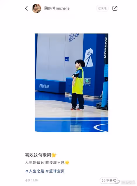 陳妍希曬兒子近照力挺陳曉新劇,小星星穿球衣賣萌,側顏超好看