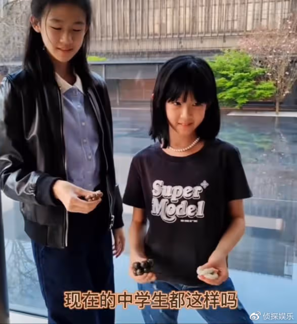 鮑蕾曬倆女兒盤串,小姐妹手法老練,陸毅靈魂發問:能好好學習嗎
