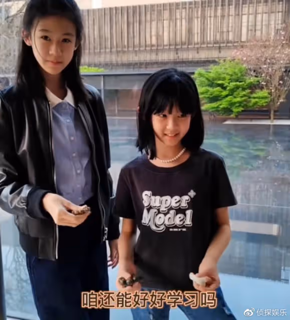 鮑蕾曬倆女兒盤串,小姐妹手法老練,陸毅靈魂發問:能好好學習嗎
