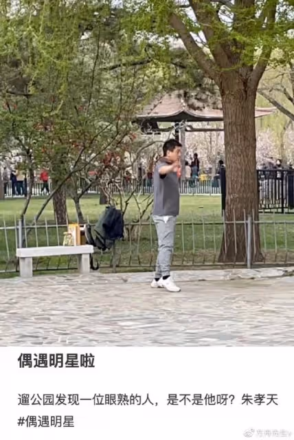 44歲朱孝天公園健身被偶遇,體態發福好油膩,網友調侃像公園大爺