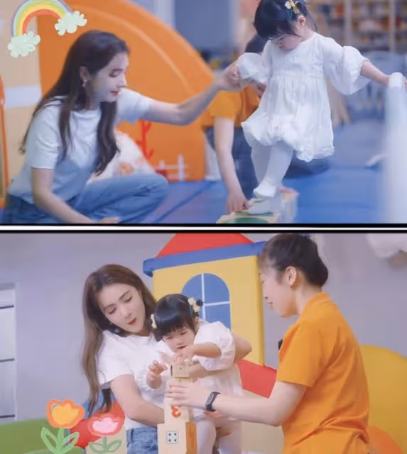 麥迪娜帶兒女做早教，1歲半女兒近照曝光，遺憾未繼承父母高顏值