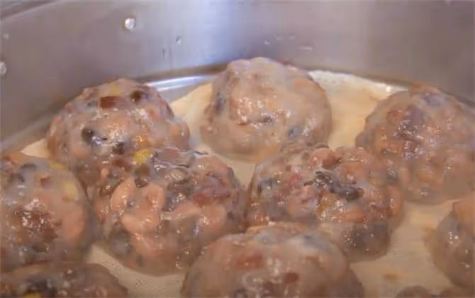 山東水晶粘豆包，不用和面直接做，餡料都是粗糧，糯唧唧吃著真香