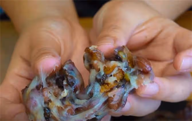 山東水晶粘豆包，不用和面直接做，餡料都是粗糧，糯唧唧吃著真香
