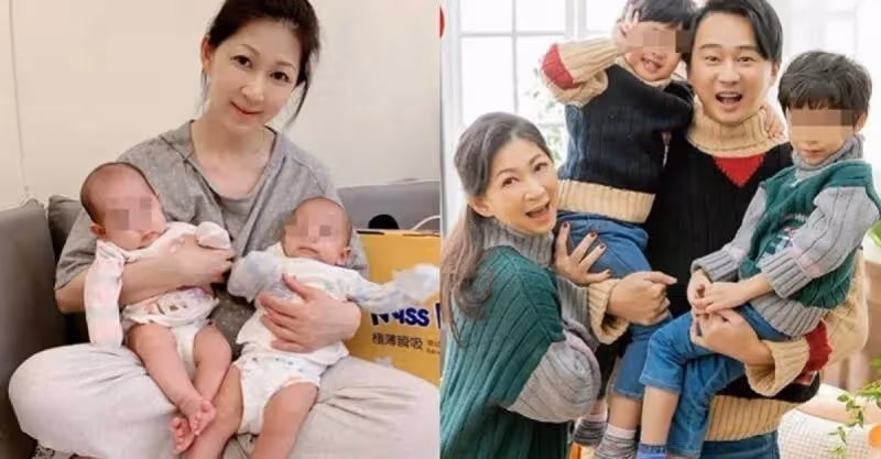 感謝老天厚愛！女星「取卵剩三顆」46歲一次中兩個　結婚8年「甜拍全家福」龍鳳胎長大了