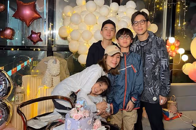 劉愷威前女友開派對慶47歲生日，富二代老公高大帥氣，子女顏值高