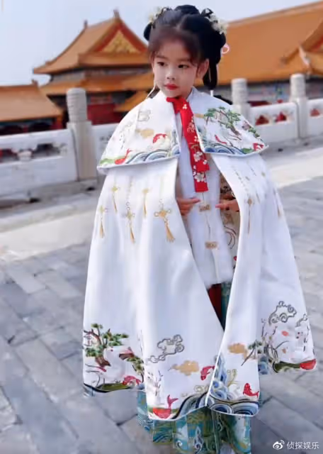 小李琳罕曬女兒近照,小萌妹穿古裝可愛漂亮,長得超像爸爸經超