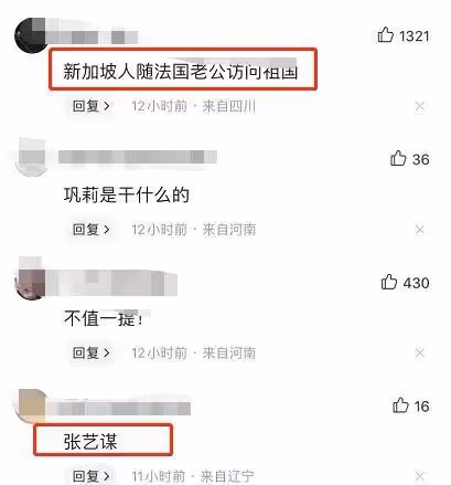 鞏俐夫婦隨馬克龍訪華,其國籍又引爭議,網友喊話:張藝謀去接機