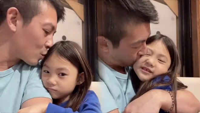 陳冠希曬老婆視角照，與6歲女兒嘴對嘴親吻直呼很浪漫，毫不避嫌