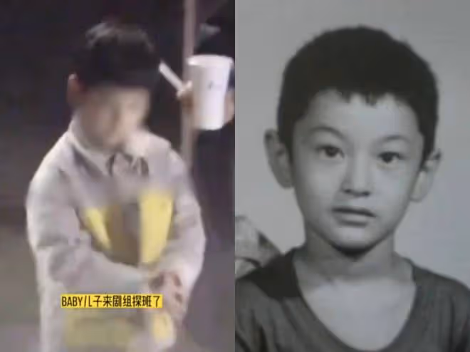 Angelababy拍戲獲兒子探班,6歲小海綿放聲高歌,baby表情好寵溺