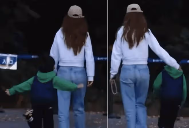 Angelababy拍戲獲兒子探班,6歲小海綿放聲高歌,baby表情好寵溺