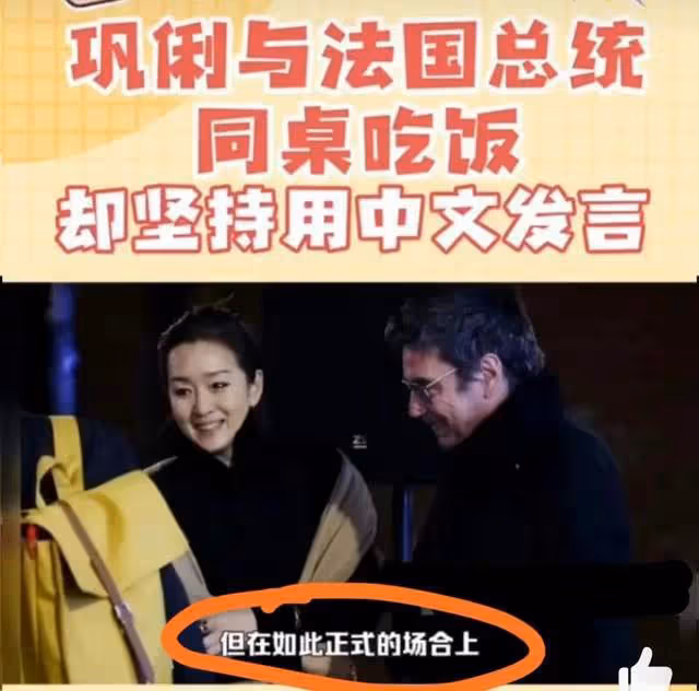 用中文與法國總統對話,開口說我是中國演員,新加坡人鞏俐的固執
