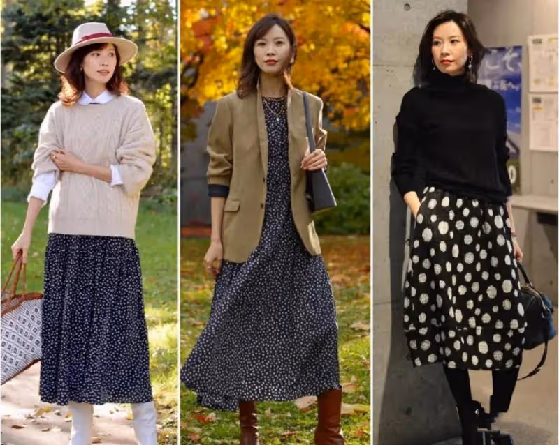 40+女人的穿搭模版，大衣過膝、褲子及踝、裙子高腰，太美了！