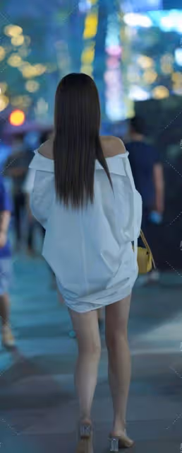 黑色打底褲搭配白色小弔帶，簡約大氣，低調奢華有氣質
