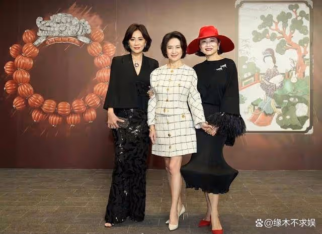 香港4大老牌女神同框：3大影后只能靠邊站，劉嘉玲從女王變小女生