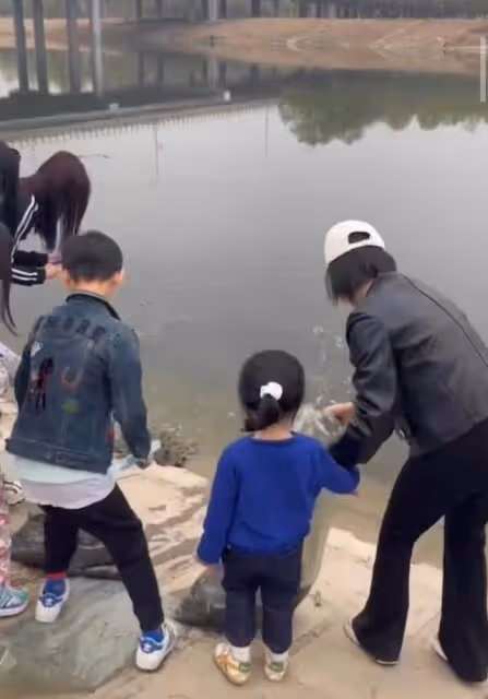 好心做壞事！TVB前女星帶女兒郊外大量放生牛蛙，被網友批沒常識
