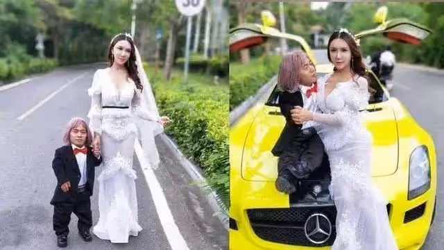 最美「潘金蓮」，兩任老公一個侏儒，一個2.4米，讓人目瞪口呆