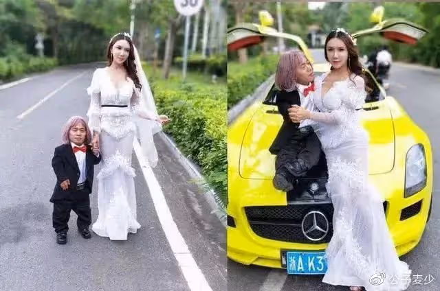 最美「潘金蓮」，兩任老公一個侏儒，一個2.4米，讓人目瞪口呆