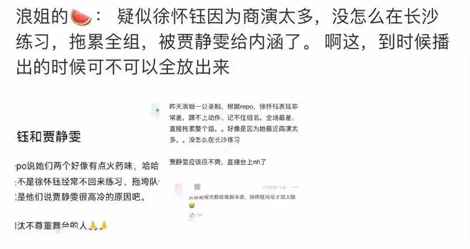 《浪姐4》未播先撕？曝賈靜雯內涵徐懷鈺划水，因業務不精被嫌棄
