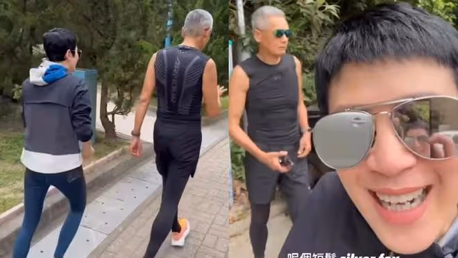 65歲梁家輝臉上有了些許皺紋,67歲周潤發身型體態越來越壯實