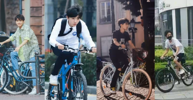 王俊凱騎自行車大合集，是飛揚的髮絲與青春的氣息