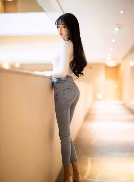 潮人都嫌棄的緊身牛仔褲，她卻秀出了「括號腿」，出街回頭率超高