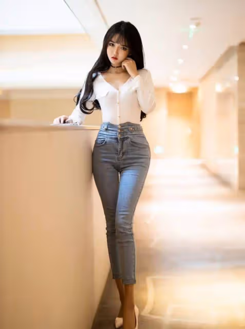 潮人都嫌棄的緊身牛仔褲，她卻秀出了「括號腿」，出街回頭率超高