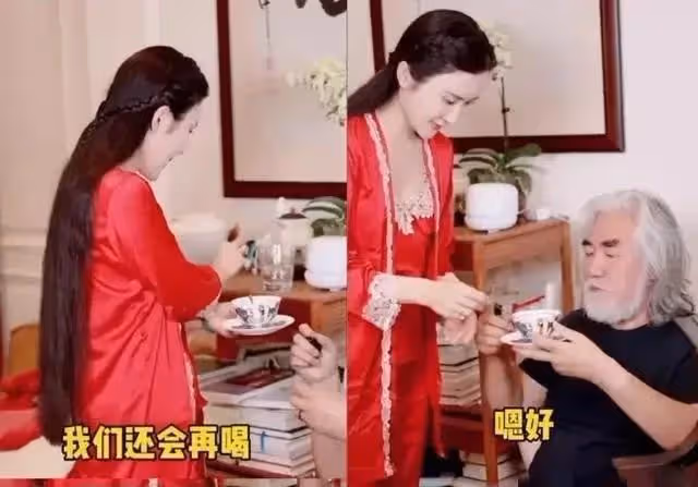張紀中與妻合拍寫真,女方腹部打碼疑似懷孕,網友:張導老當益壯