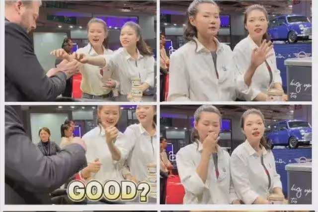 寶馬mini不但冰淇淋搞歧視,仔細觀察,兩個女員工的長相,更氣憤