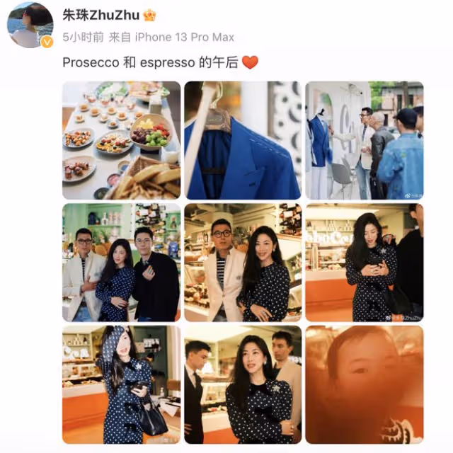 朱珠夫婦外出會友，1歲半女兒時尚高冷，顏值提升越來越像媽媽