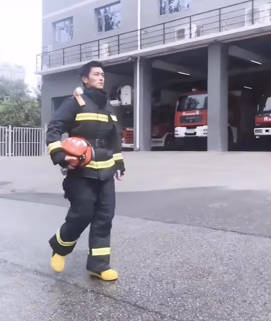 霍思燕曬兒子變裝視頻,嗯哼從5歲穿越到9歲,穿消防服正氣凜然