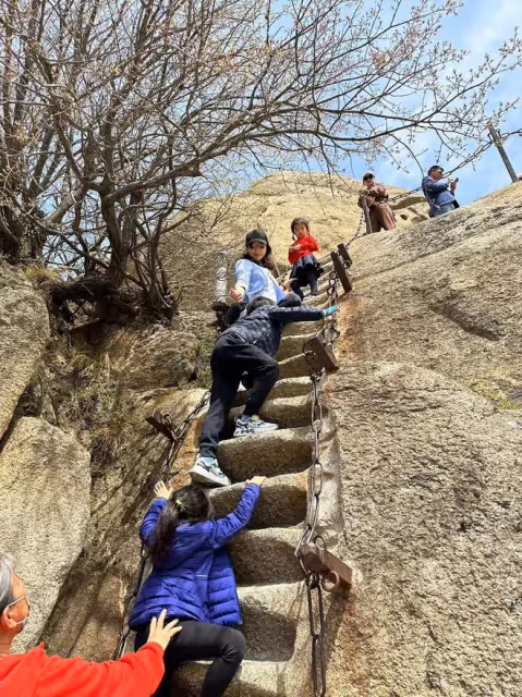 郭晶晶曬和仨孩游西安,兄妹三人很默契,倆女兒穿漢服似大家閨秀