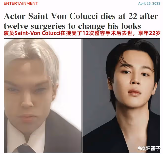 22歲加拿大男星花156萬變臉成BTS朴智旻,整形12次不幸過世