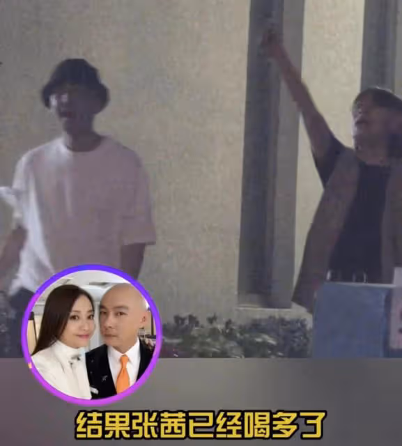 張衛健陪老婆應酬路邊苦等,張茜醉酒手舞足蹈,無子定居北京豪宅