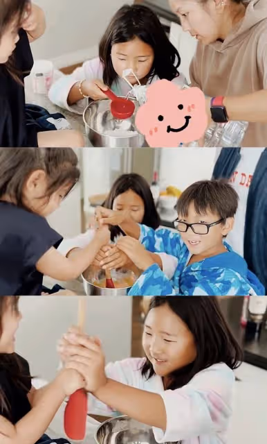 何潔攜3個子女合唱,老大老二與繼父相處融洽,倆女兒顏值差距大